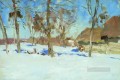 A principios de marzo de 1900 Isaac Levitan paisaje nevado.